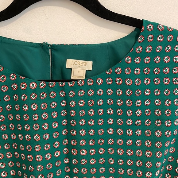 J CREW | Green printed mini dress - Picture 2 of 4